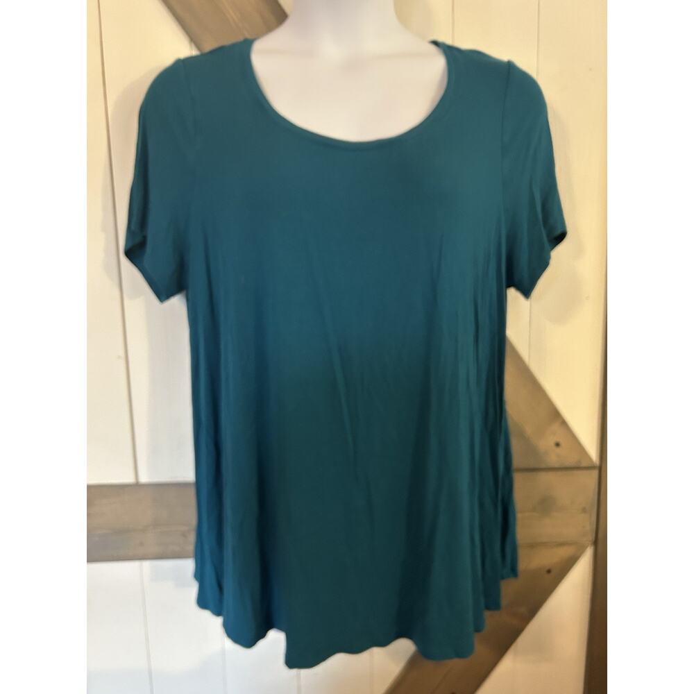Lane Bryant Scoop Neck T-shirt Turquoise Teal 18/20 Knit